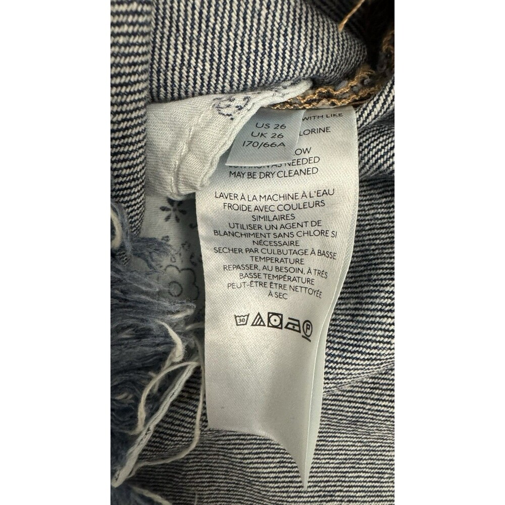 Free People Bailey Denim raw hem Mini Skirt- Size 26 NWT - Picture 11 of 15